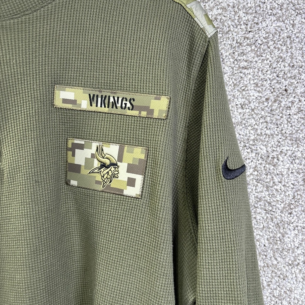 Minnesota Vikings Sweatshirt Mens XL Green NFL Football Nike Salute To Service - Picture 2 of 9